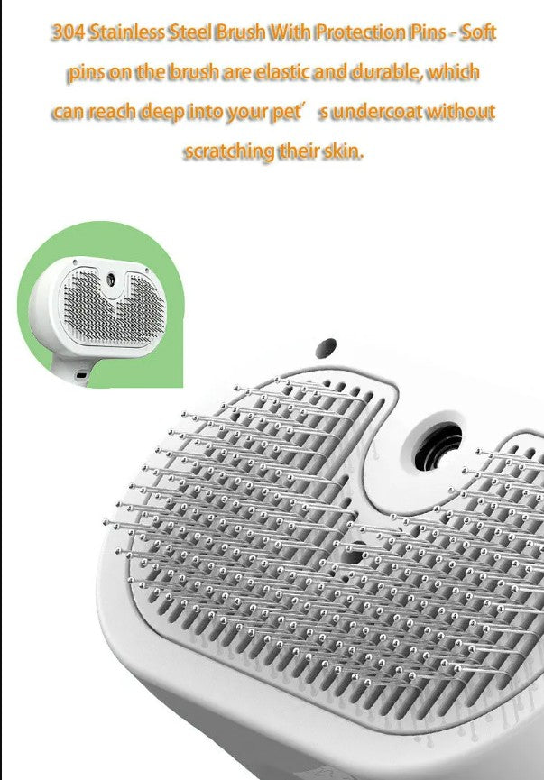 Dog/Cat Comb Self Cleaning Pets Hair Remover Brush with Comb Built-in Mist Humidifier